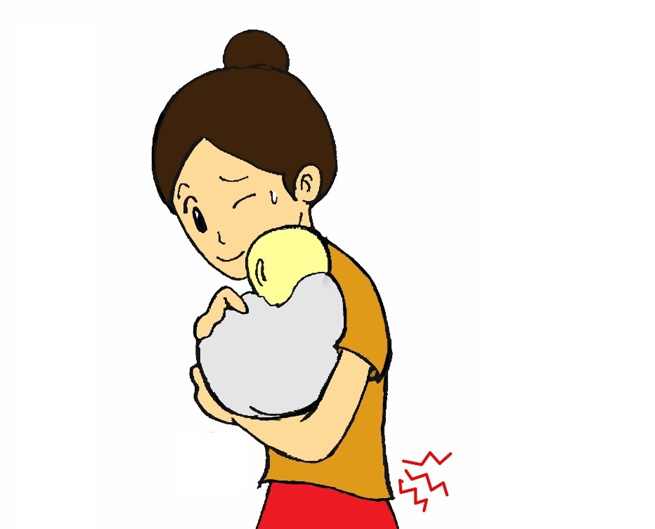 子どもを抱き上げるとき