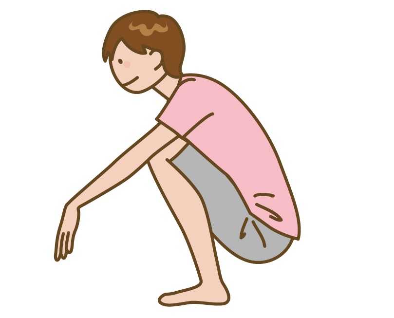 かかとを付けてしゃがめない