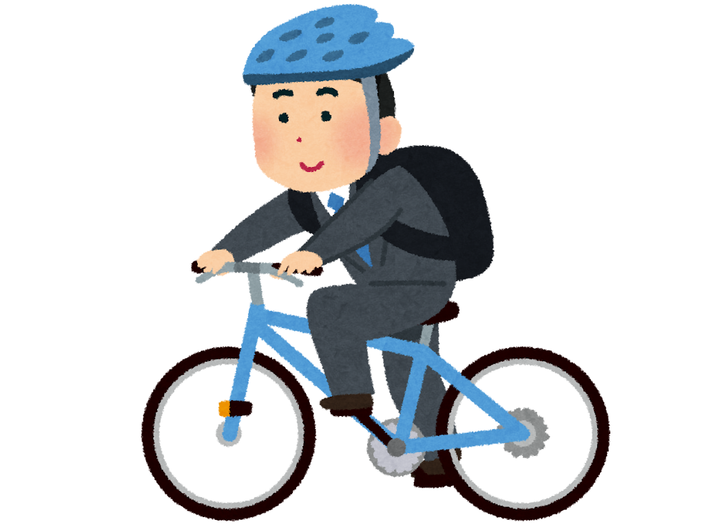 自転車のペダルをつま先でこぐ