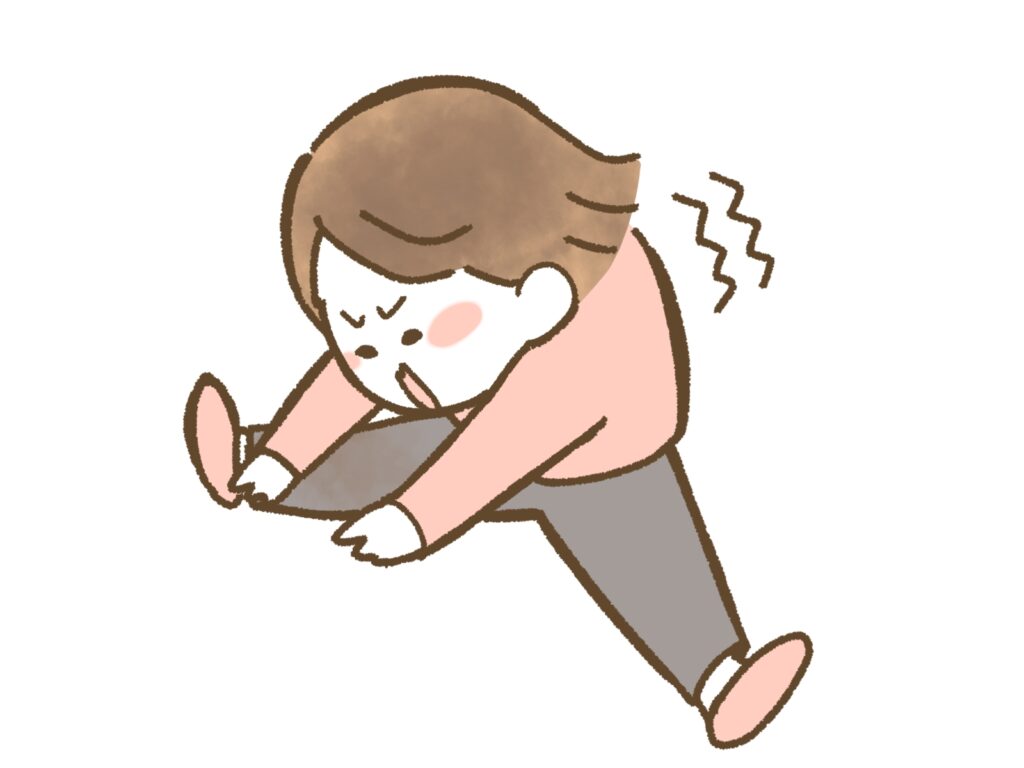 反動をつけない